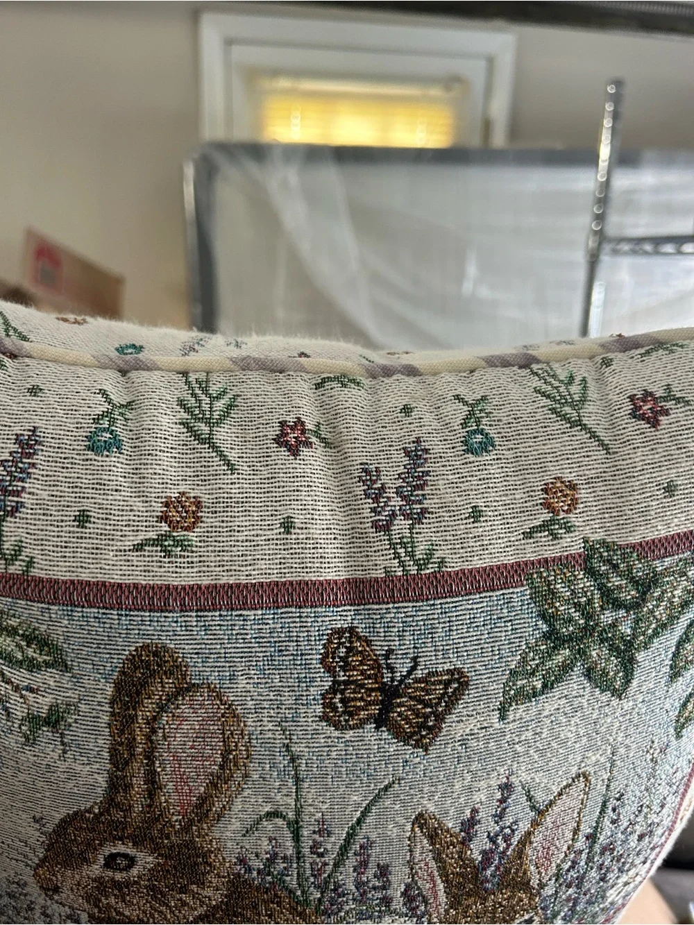 Decorative Brown Rabbit Tapestry Pillow -